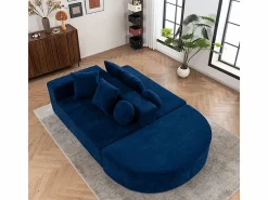 DripeX Sofá Modular|Sofás Club|Sofá panorámico 5 plazas modular - de tejido Chenilla - con 6 cojines - 263x171x66cm