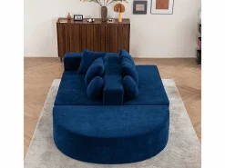 DripeX Sofá Modular|Sofás Club|Sofá panorámico 5 plazas modular - de tejido Chenilla - con 6 cojines - 263x171x66cm