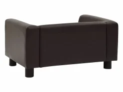 Clicnbuy Sofá para perros felpa y cuero sintético marrón 60x43x30 cm Marru00f3n Online