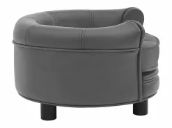 Clicnbuy Sofá para perros felpa y cuero sintético 48x48x32 cm Gris Clearance