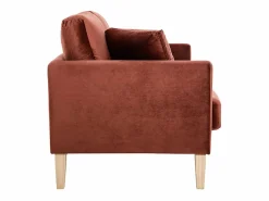 Miliboo Sofá 2 plazas nórdico desenfundable de terciopelo burdeos OSLO Rojo Best
