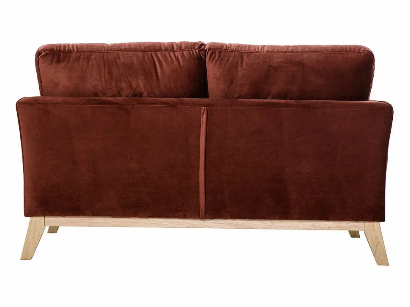 Miliboo Sofá 2 plazas nórdico desenfundable de terciopelo burdeos OSLO Rojo Best