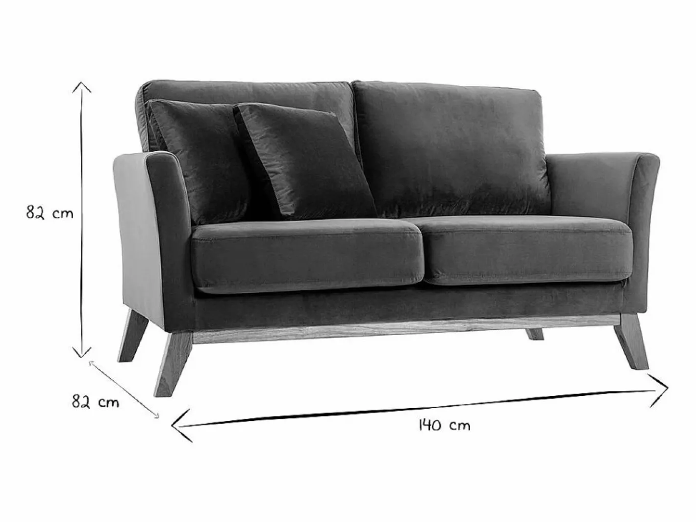 Miliboo Sofá 2 plazas nórdico desenfundable de terciopelo burdeos OSLO Rojo Best