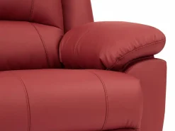 Sofá reclinable AROMA de 3 y 2 plazas en piel de vacuno roja^Vente-unique
