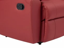Sofá reclinable AROMA de 3 y 2 plazas en piel de vacuno roja^Vente-unique