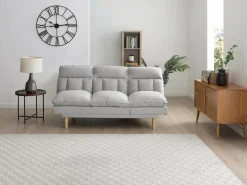 Vente-unique Sofá reclinable de 3 plazas convertible clic-clac en tejido PALOBU Gris claro Hot