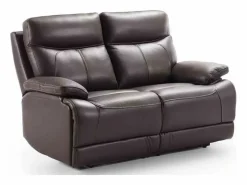 Sofá reclinable eléctrico de cuero Ducka-Marrón-Sistema Eléctrico-3 plazas^Les Tendances Best
