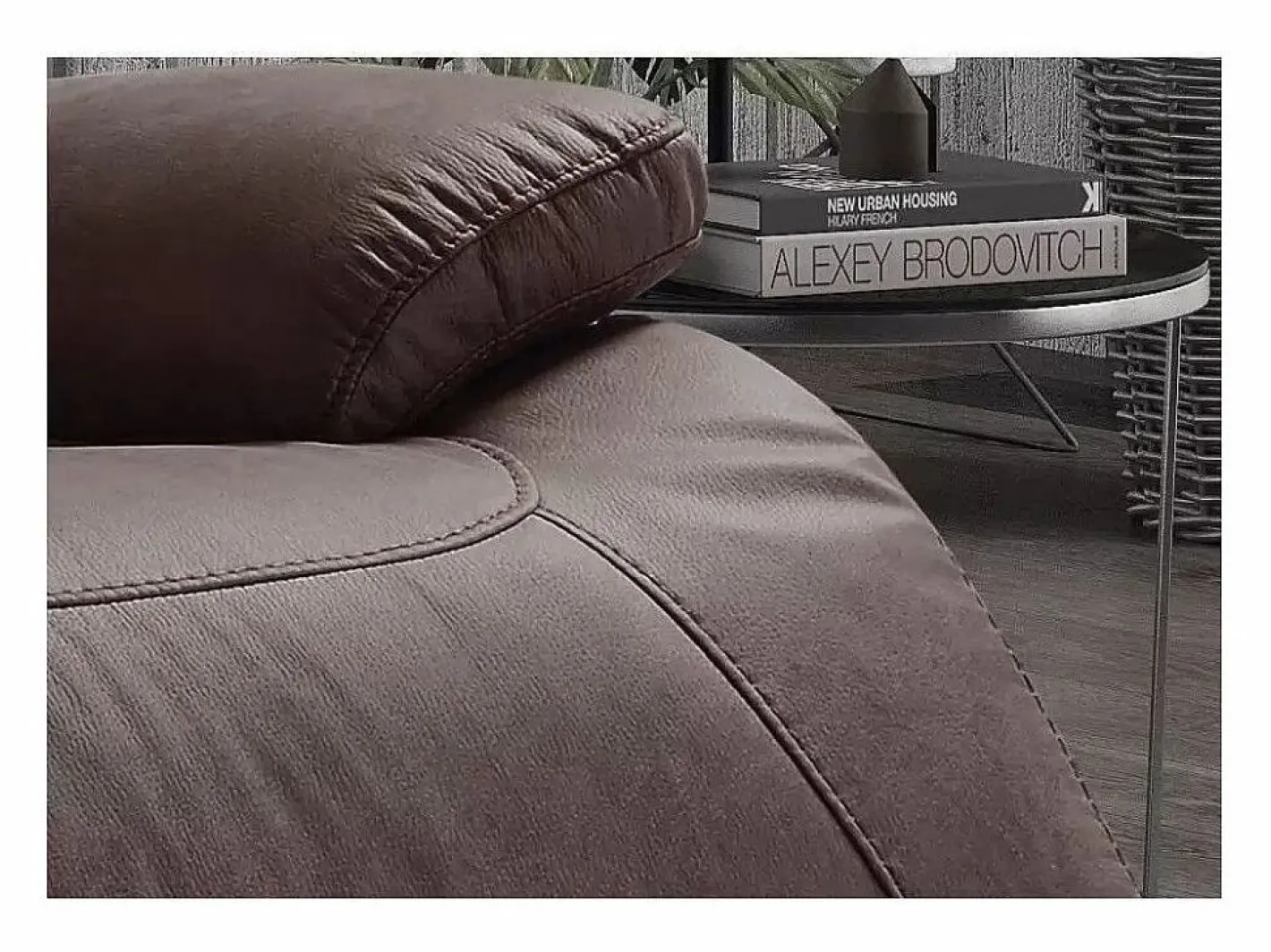 Sofá reclinable eléctrico de microfibra Ducka-Color Marrón-Sistema Eléctrico-Número de plazas 3 plazas^Les Tendances Outlet