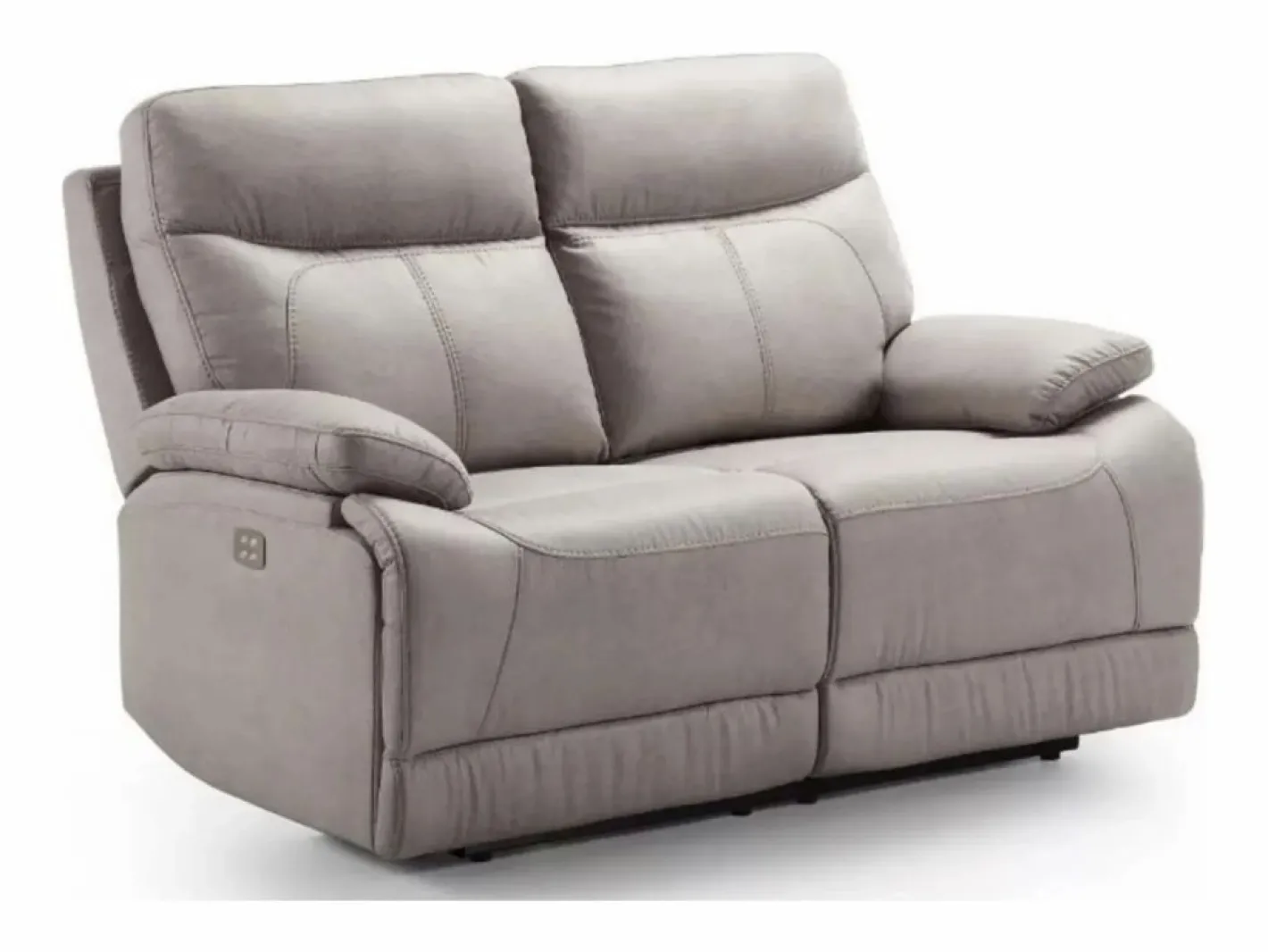 Sofá reclinable eléctrico de microfibra Ducka-Color Marrón-Sistema Eléctrico-Número de plazas 3 plazas^Les Tendances Outlet