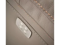 Sofá reclinable eléctrico de cuero Ducka-Marrón claro-Sistema Eléctrico-3 plazas^Les Tendances New