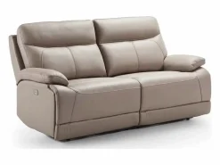 Les Tendances Sofá Relax|Sofá reclinable eléctrico de cuero Ducka-Marrón claro-Sistema Fijo - sin relajante-2 plazas