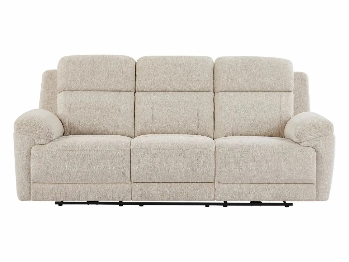 Vente-unique Sofá Relax|Sofá reclinable eléctrico de 3 plazas con mesa de tela de color KELUNO