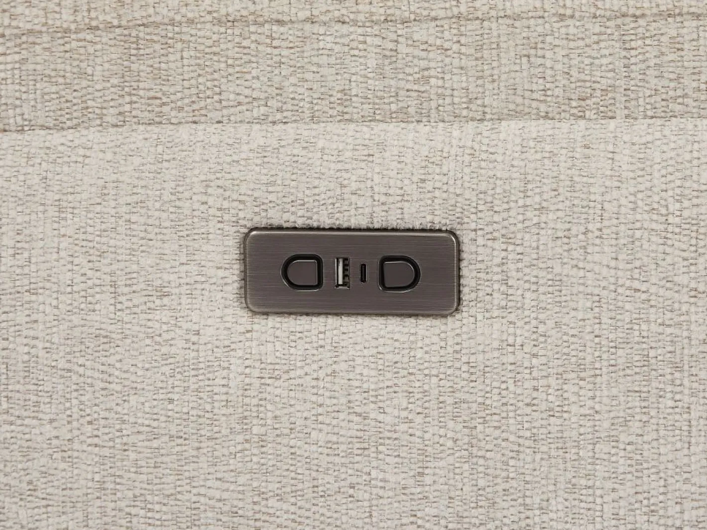 Vente-unique Sofá Relax|Sofá reclinable eléctrico de 3 plazas con mesa de tela de color KELUNO