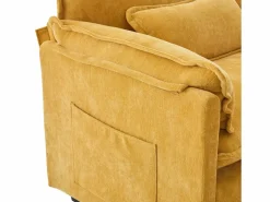 Sofá recto - Sofá con bolsillos laterales y reposapiés con espacio de almacenamiento - para sala de estar y dormitorio Amarillo Clearance