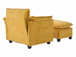 Sofá recto - Sofá con bolsillos laterales y reposapiés con espacio de almacenamiento - para sala de estar y dormitorio Amarillo Clearance
