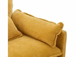 Sofá recto - Sofá con bolsillos laterales y reposapiés con espacio de almacenamiento - para sala de estar y dormitorio Amarillo Clearance