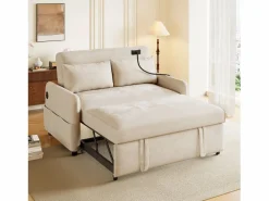Sofá recto - Sofá plegable con soporte para teléfono y bolsillo de almacenamiento - respaldo ajustable - para sala de estar y dormitorio^ Best