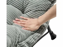 Sofá recto - Sofá de 1 plaza con bolsillos laterales y reposapiés - para dormitorio y sala de estar Verde Sale