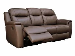Vente-unique Sofá relax 3+1 plazas de piel color marrón EVASION Marru00f3n Hot