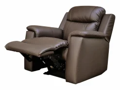 Vente-unique Sofá relax 3+1 plazas de piel color marrón EVASION Marru00f3n Hot