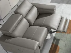 Sofá relax 3 plazas piel gris oscuro 6122^Angel Cerda Online