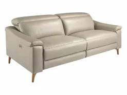 Sofá relax 3 plazas piel gris taupe 6190^Angel Cerda Best