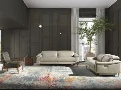 Sofá relax 3 plazas piel gris taupe 6190^Angel Cerda Best