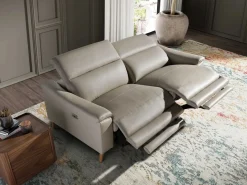 Sofá relax 3 plazas piel gris taupe 6190^Angel Cerda Best