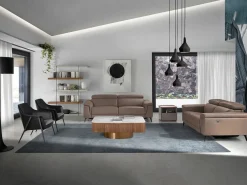Angel Cerda Sofá relax 3 plazas piel visón 6105 Beige Online
