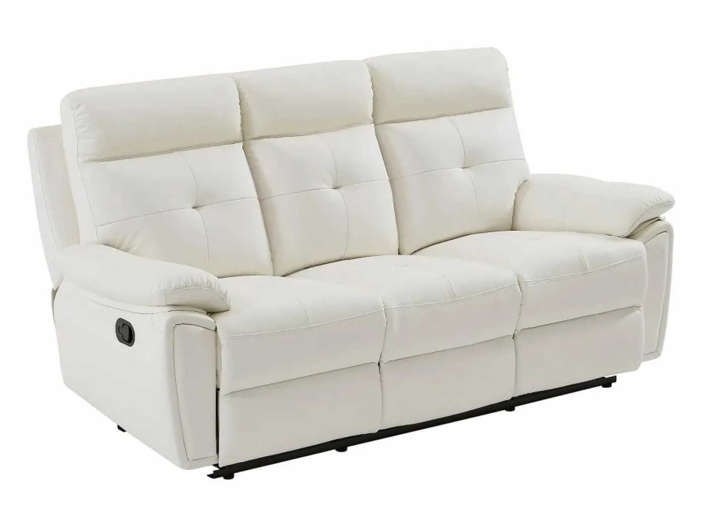 Vente-unique Sofá Relax|Sofá relax de 3 plazas de piel estilo contemporáneo VINETA