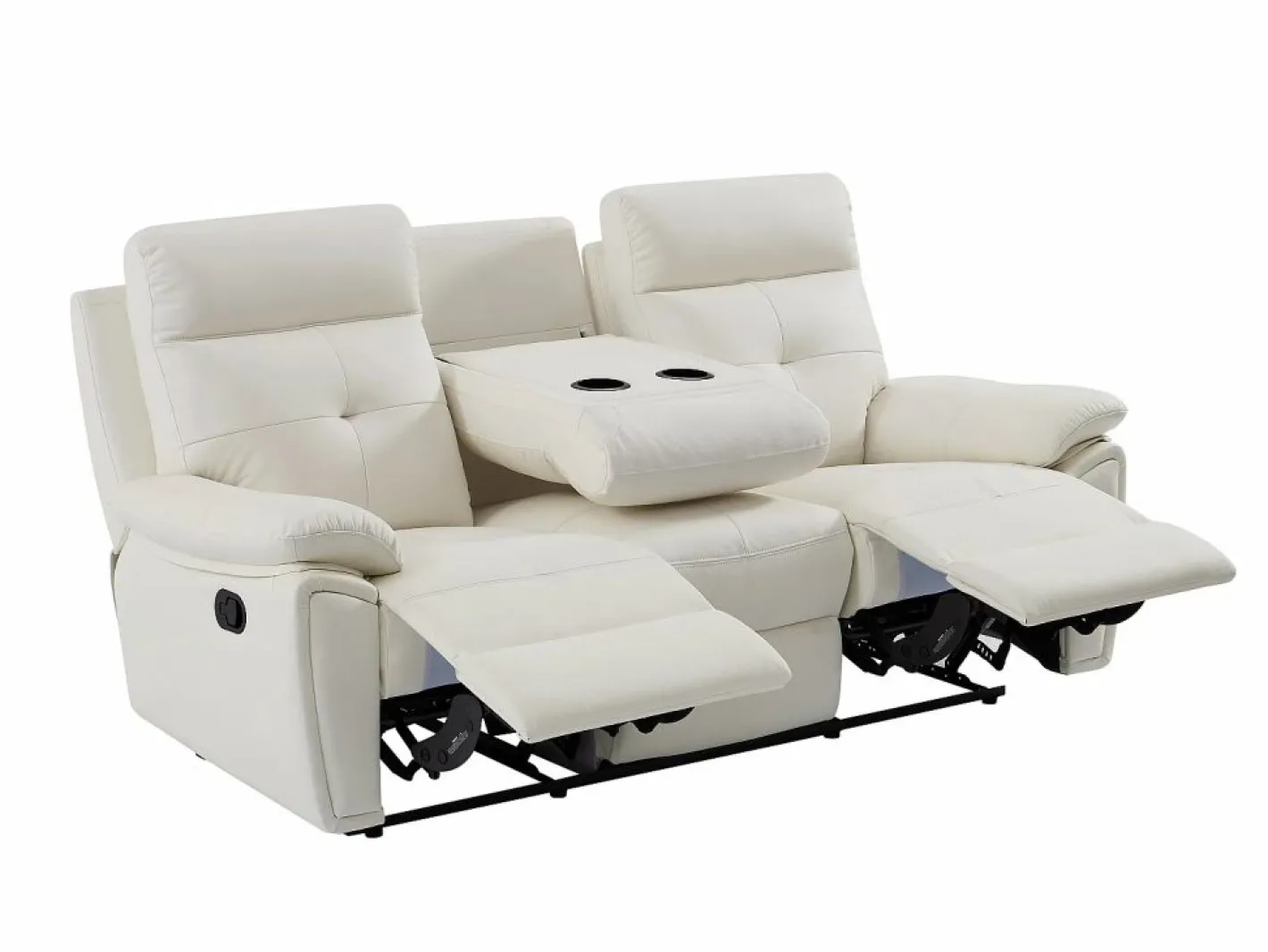 Vente-unique Sofá Relax|Sofá relax de 3 plazas de piel estilo contemporáneo VINETA