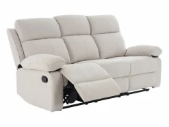 Vente-unique Sofá relax de 3 plazas de tela chenilla color LANA Beige Best