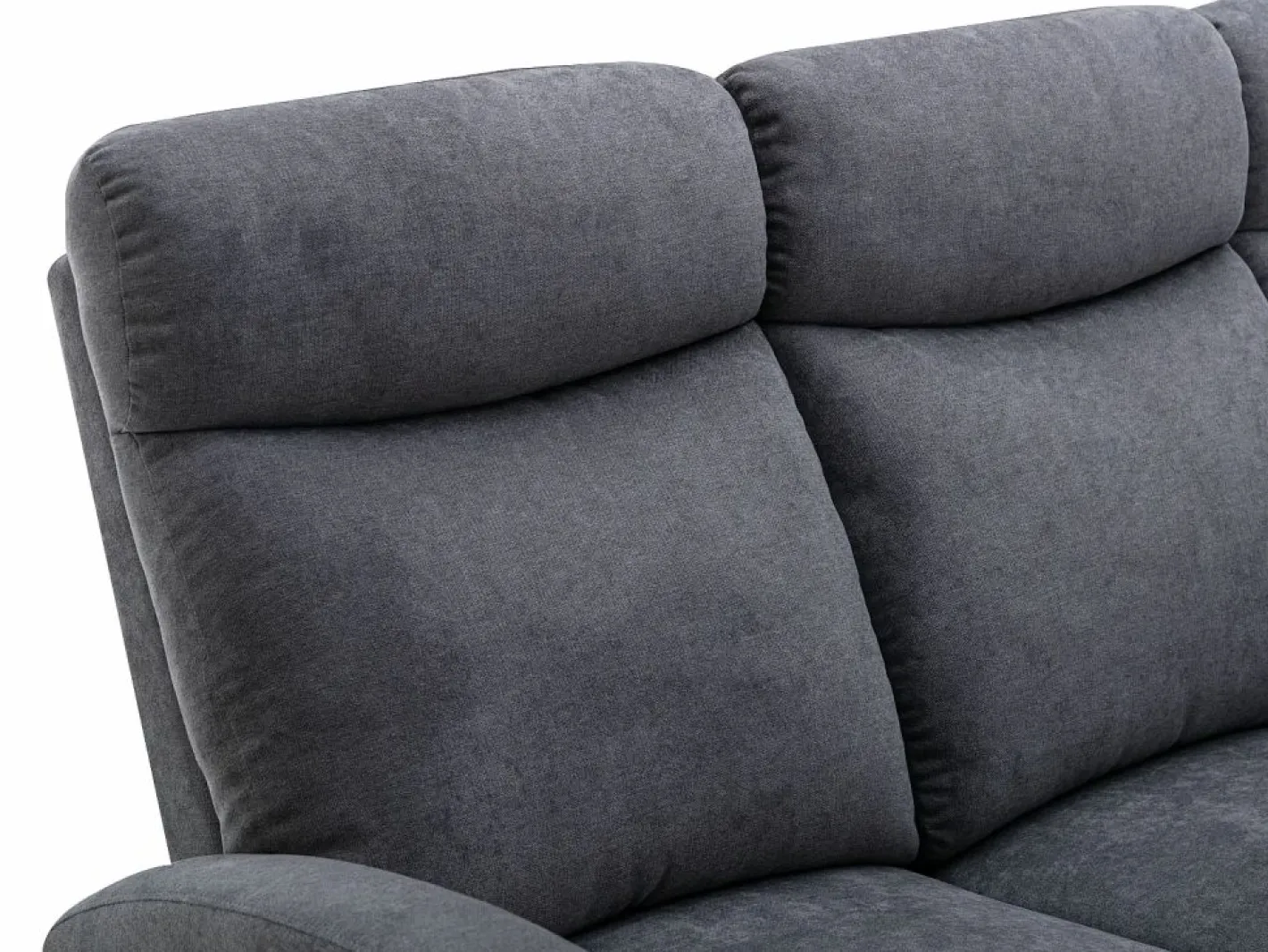Vente-unique Sofá relax de 3 plazas de tela estilo contemporáneo EVELYN Gris Clearance