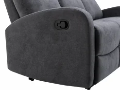Vente-unique Sofá relax de 3 plazas de tela estilo contemporáneo EVELYN Gris Clearance