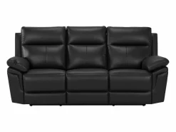 Vente-unique Sofá relax mecánico 3 plazas piel búfalo PAKITA Negro Discount