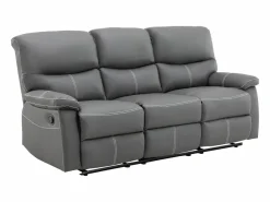 Vente-unique Sofá Relax|Sofá relax mecánico de 3 plazas de piel sintética CANBY