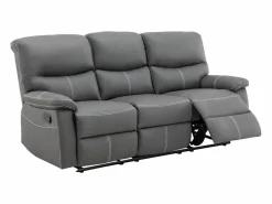 Vente-unique Sofá Relax|Sofá relax mecánico de 3 plazas de piel sintética CANBY