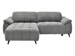 Vente-unique Sofá rinconera izquierda relax eléctrico en tela texturizada CELTIMO Gris Clearance
