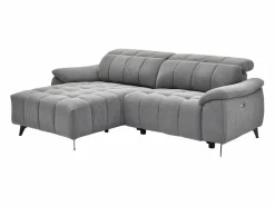 Vente-unique Sofá rinconera izquierda relax eléctrico en tela texturizada CELTIMO Gris Clearance
