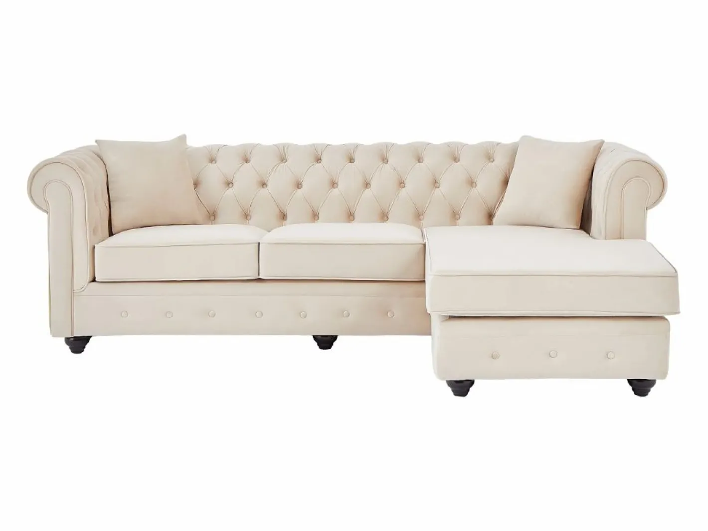 Vente-unique Todos Los Sofás|Sofá De Terciopelo|Sofá rinconera chesterfield reversible de terciopelo TOLEDO