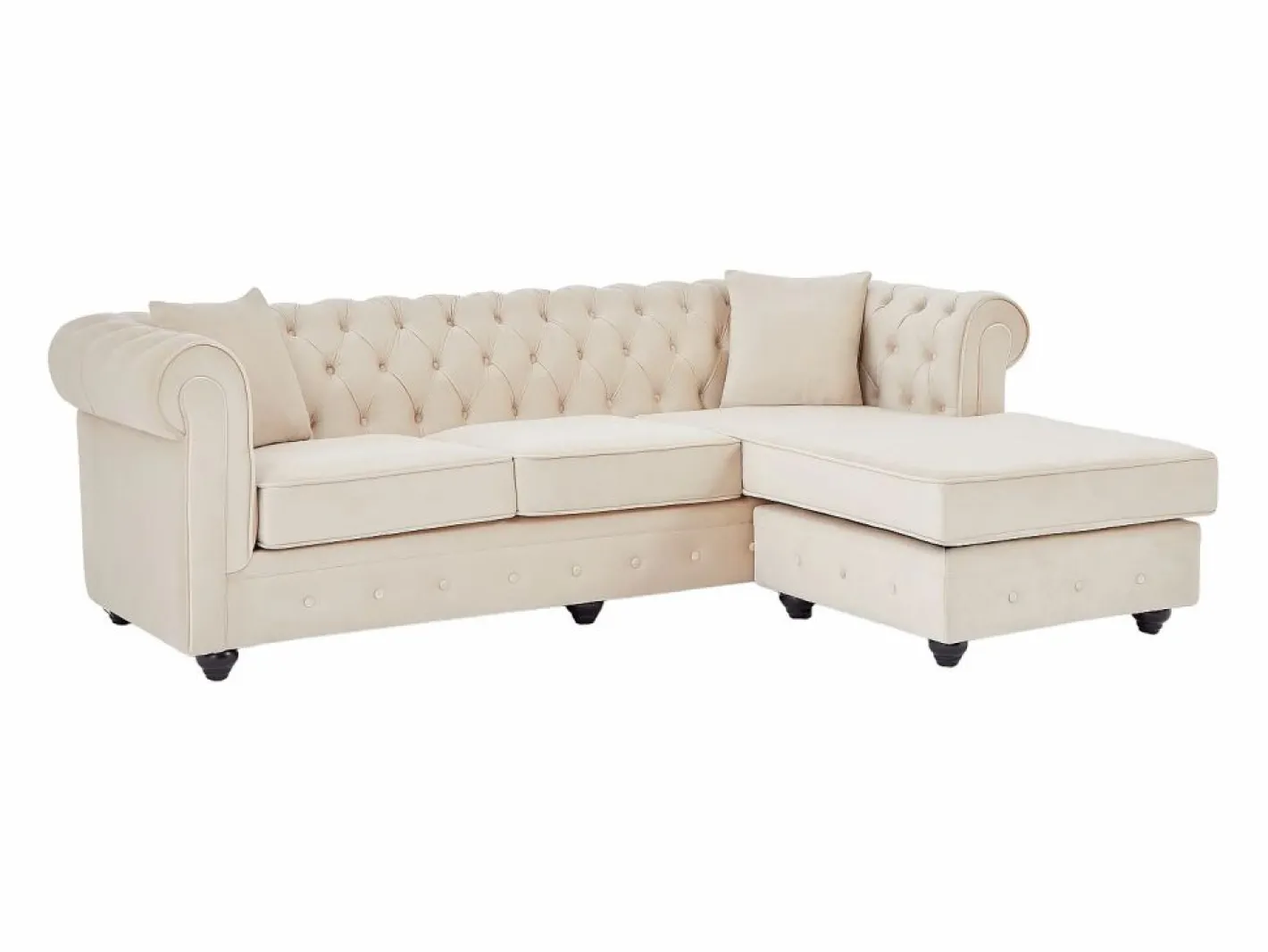 Vente-unique Todos Los Sofás|Sofá De Terciopelo|Sofá rinconera chesterfield reversible de terciopelo TOLEDO