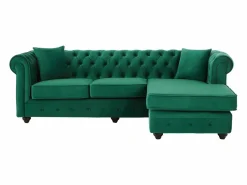 Sofá rinconera chesterfield reversible de terciopelo TOLEDO^Vente-unique