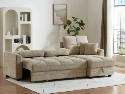 Vente-unique Todos Los Sofás|Sofá - 4 Plazas|Sofá rinconera convertible y reversible en chenilla LUMARIO