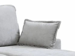 Vente-unique Sofá rinconera convertible y reversible en tejido ZAKILA Gris claro New