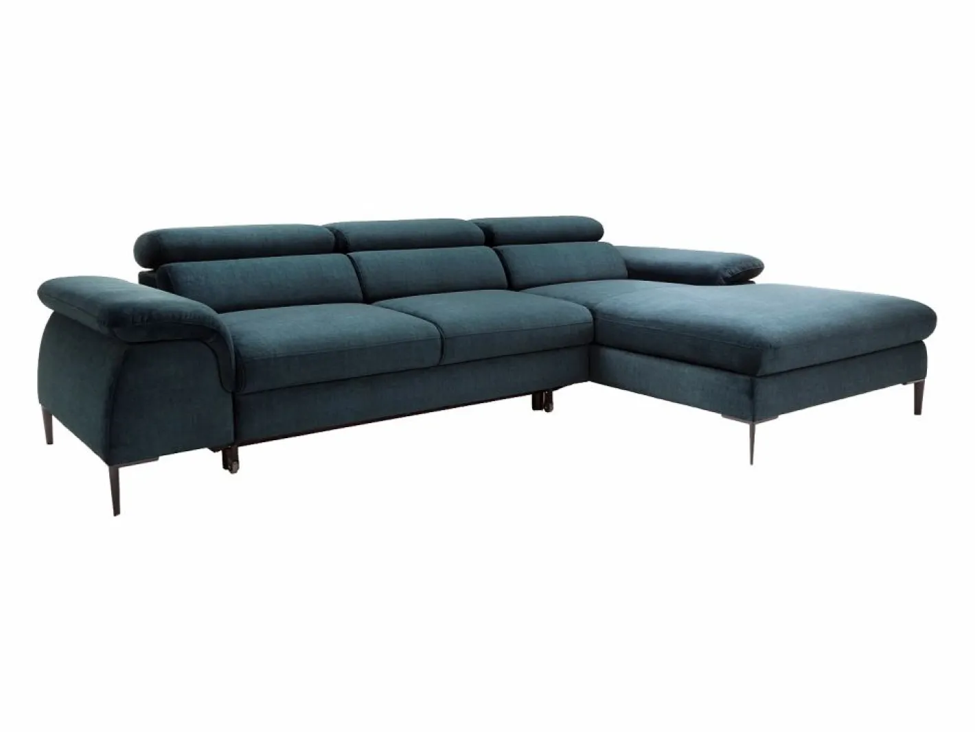 Sofá rinconera convertible de terciopelo azul noche diseño SEPINA^Vente-unique Best