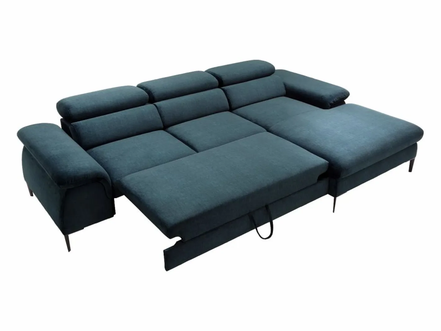 Sofá rinconera convertible de terciopelo azul noche diseño SEPINA^Vente-unique Best