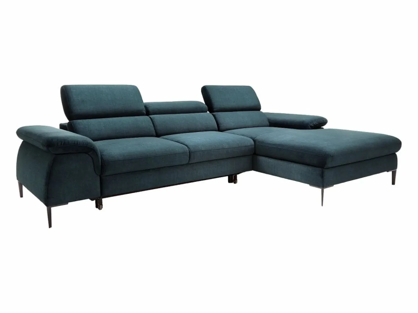 Sofá rinconera convertible de terciopelo azul noche diseño SEPINA^Vente-unique Best