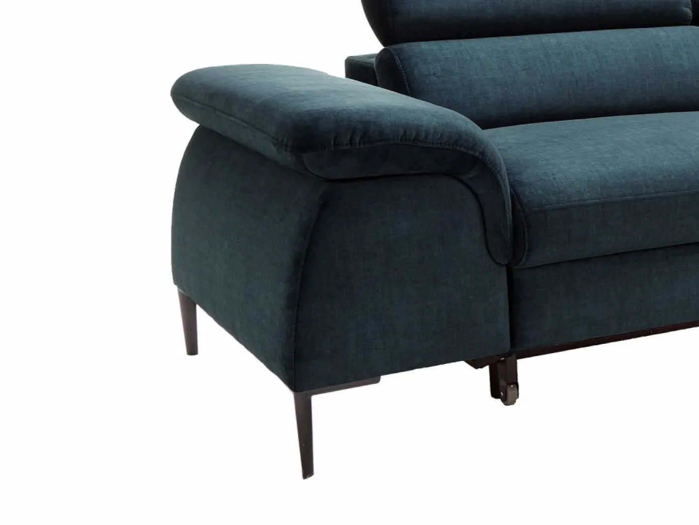 Sofá rinconera convertible de terciopelo azul noche diseño SEPINA^Vente-unique Best