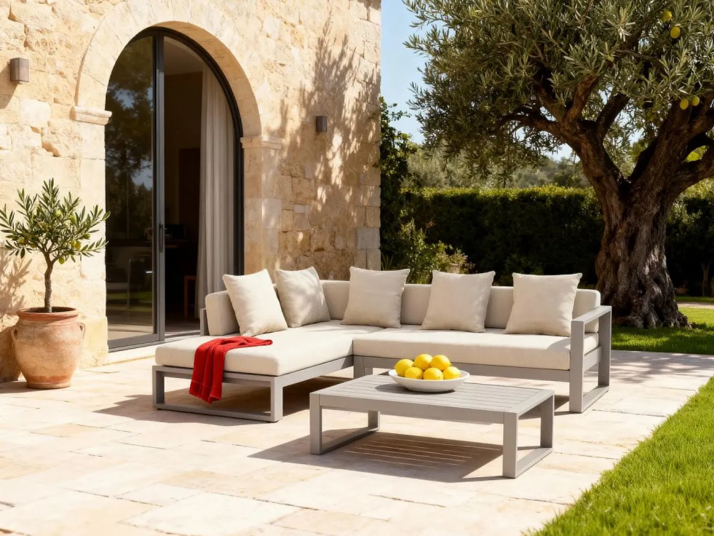 Sofá rinconera de jardín modular de aluminio - - MOLOKAI de^MYLIA Online