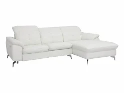 Vente-unique Sofá rinconera de piel LISMORE (ángulo derecho) Relax Blanco Sale